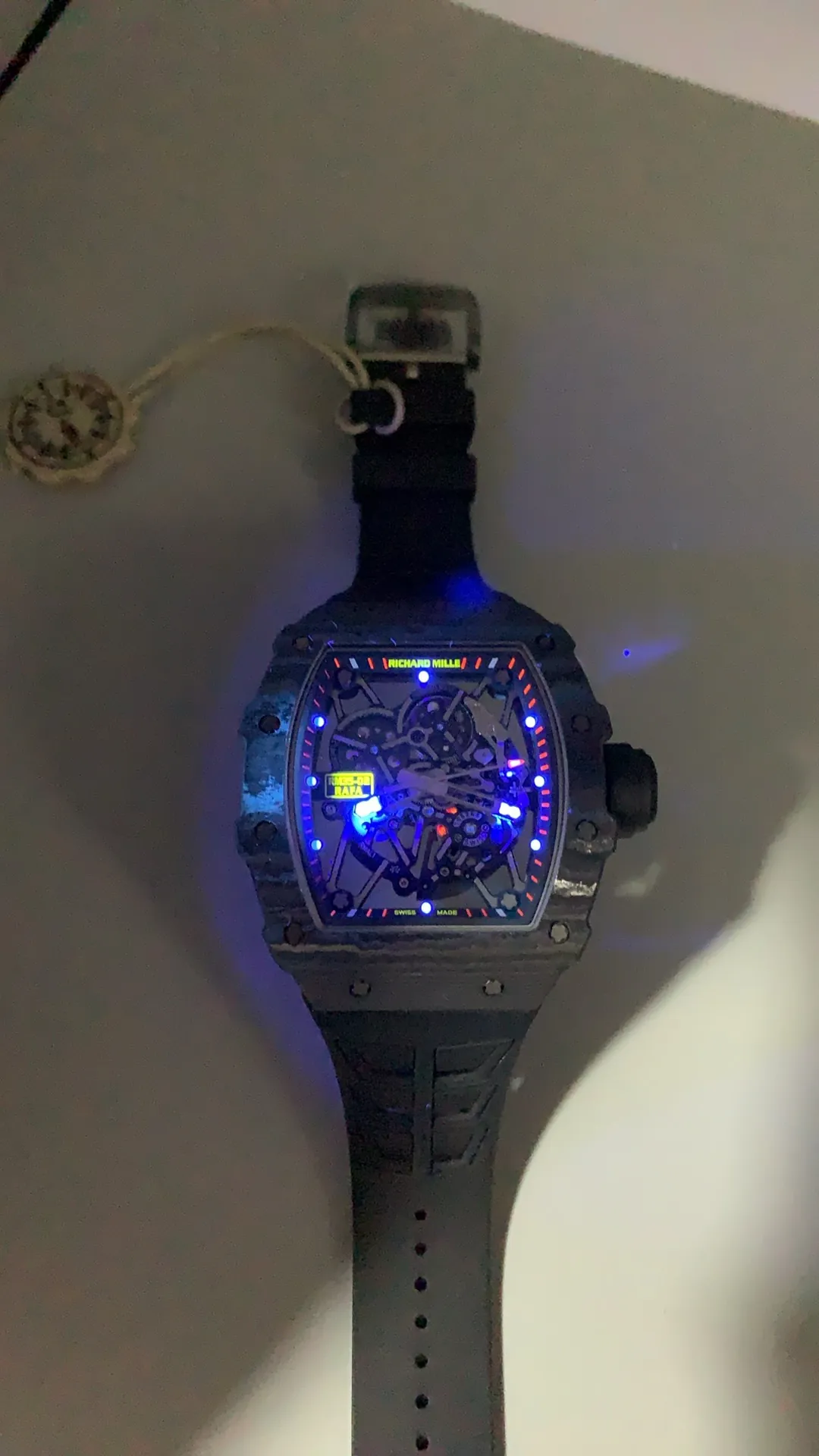 UMI Richard Mille Replica RM 35-02 Rafael Nadal Carbon TPT Black Strap RMAL1 Automatic Movement - Luminous