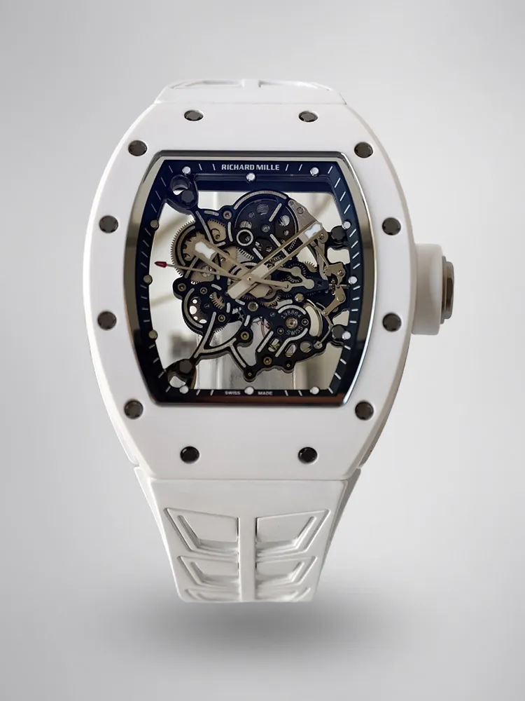 UMI Richard Mille RM 055 Bubba Watson White Ceramic RMUL2 Movement Replica Watch - Main image