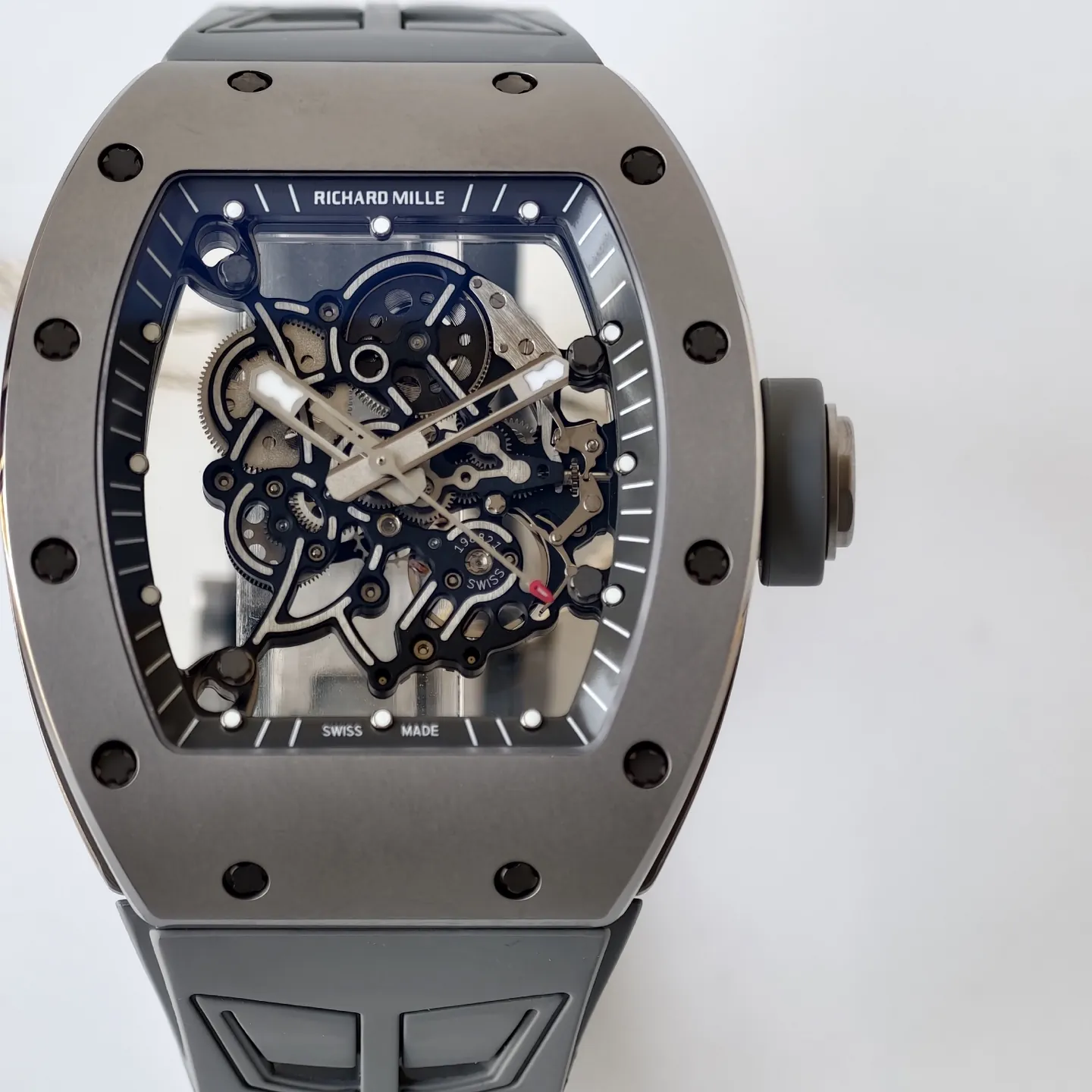UMI Richard Mille RM 055 Bubba Watson All Grey Super Clone Skeleton Dial Ceramic Case RMUL2 Movement - Dial detail 1
