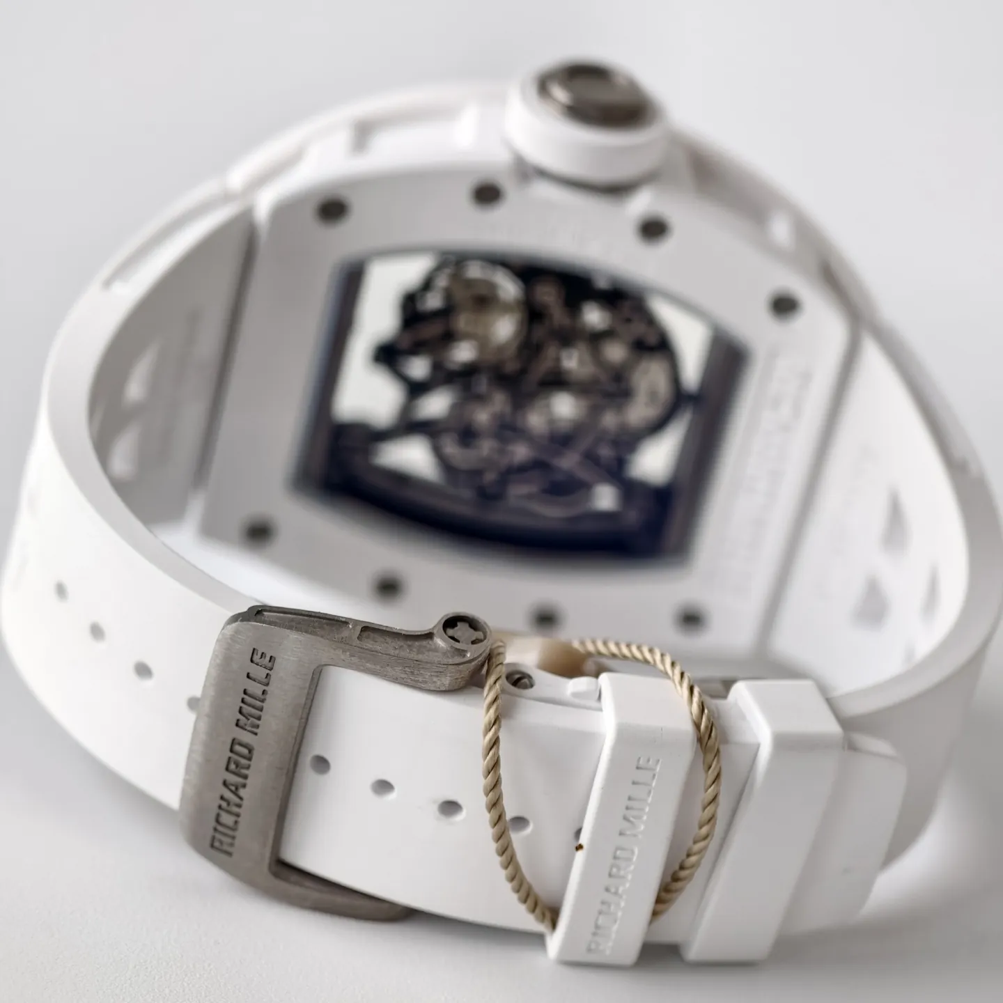 UMI Richard Mille RM 055 Bubba Watson White Ceramic RMUL2 Movement Replica Watch - Strap