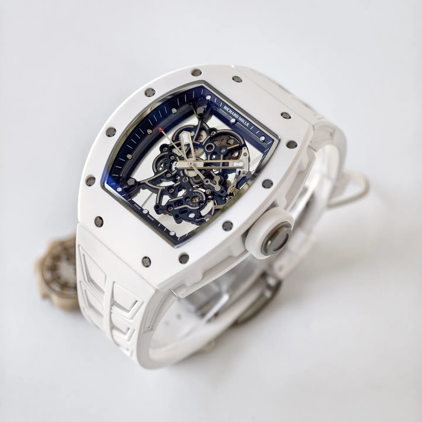 UMI Richard Mille RM 055 Bubba Watson White Ceramic RMUL2 Movement Replica Watch - Side view 1