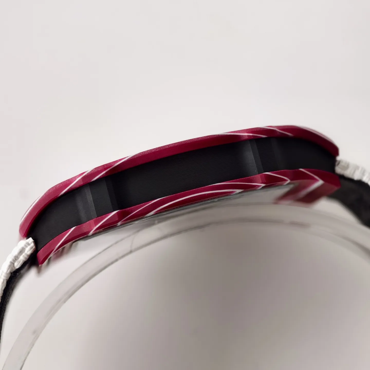UMI Richard Mille RM 67-02 Mutaz Barshim Burgundy Red & White Quartz TPT Carbon White Strap Replica Watch Left View