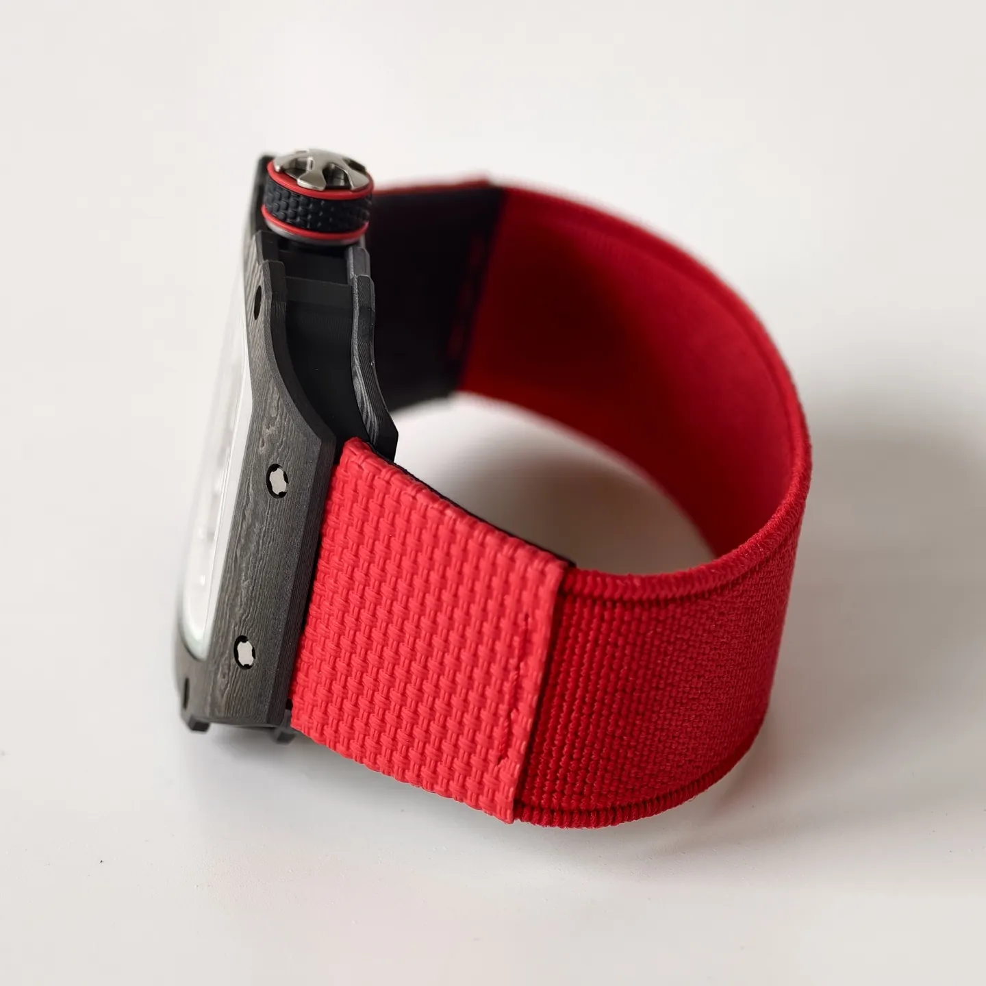 UMI Richard Mille RM 67-02 Extra Flat Italy Carbon TPT Skeleton Red Fabric Strap Replica Watch Strap
