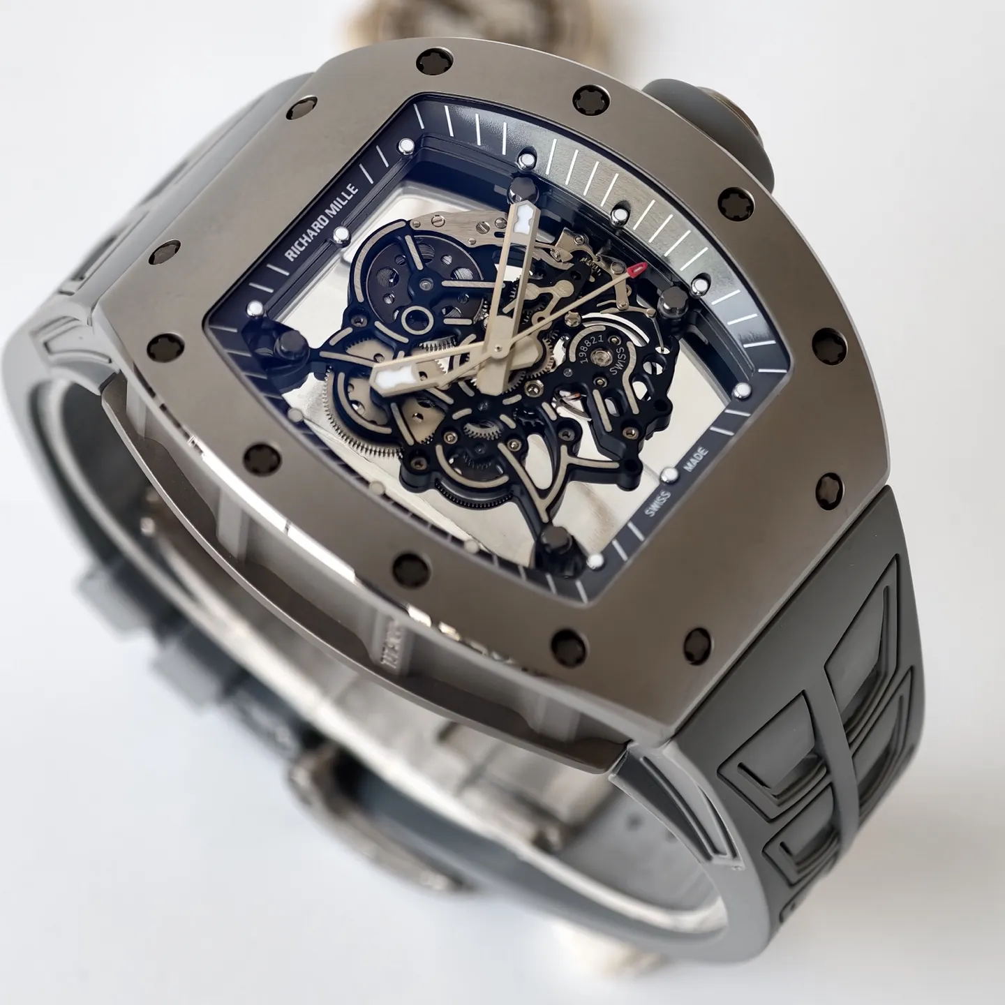 UMI Richard Mille RM 055 Bubba Watson All Grey Super Clone Skeleton Dial Ceramic Case RMUL2 Movement - Side detail 1