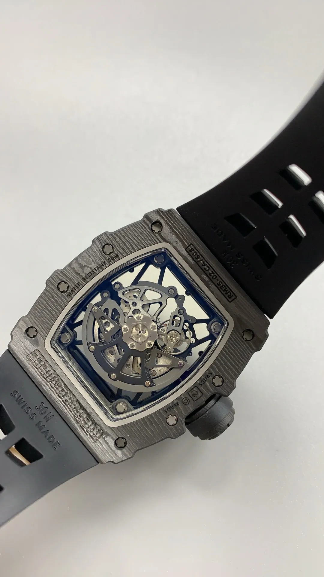 UMI Richard Mille Replica RM 35-02 Rafael Nadal Carbon TPT Black Strap RMAL1 Automatic Movement - Rear View
