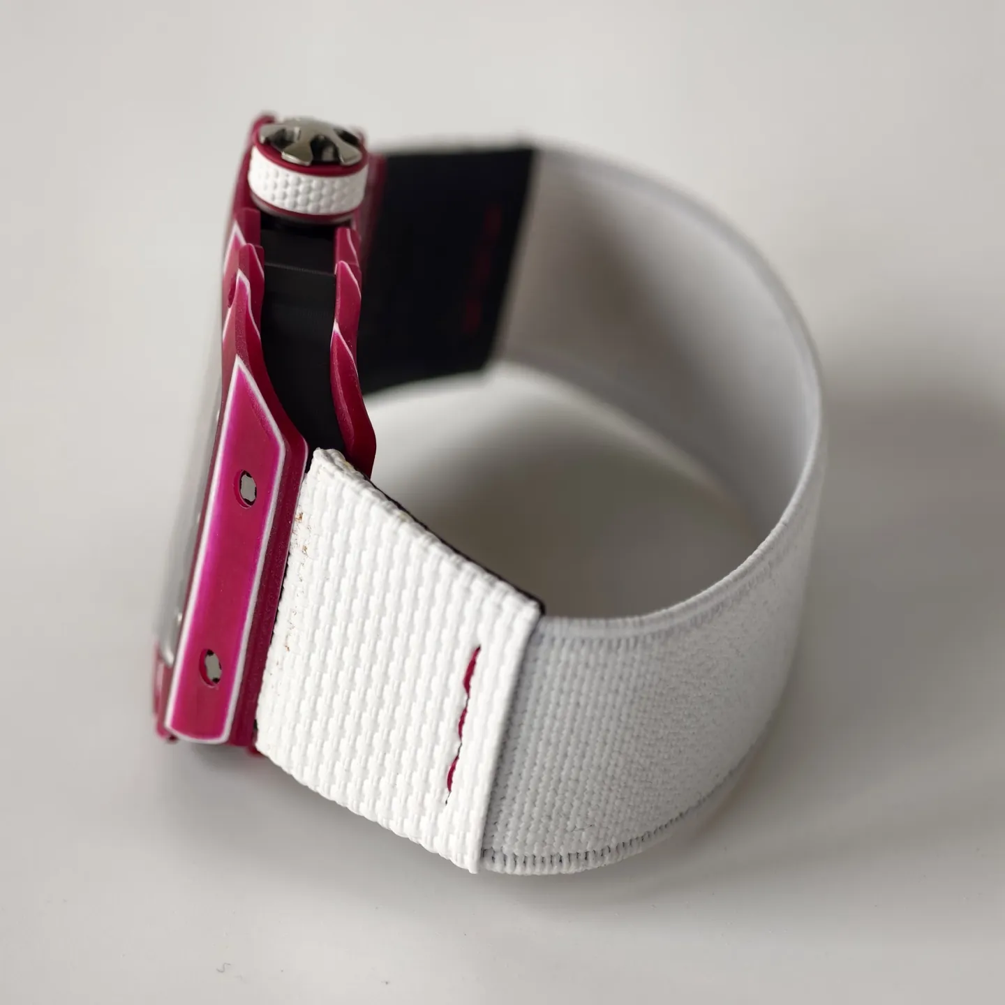 UMI Richard Mille RM 67-02 Mutaz Barshim Burgundy Red & White Quartz TPT Carbon White Strap Replica Watch Strap