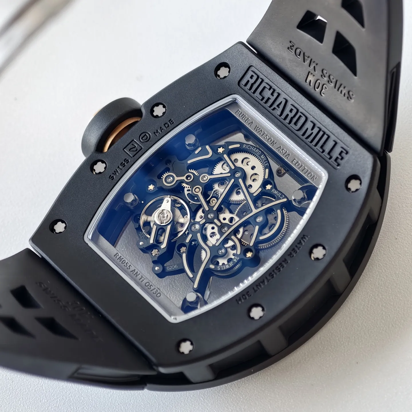 UMI Richard Mille RM 055 Bubba Watson Ceramics 1:1 Skeleton Dial RMUL2 Movement Replica Watch - Back view