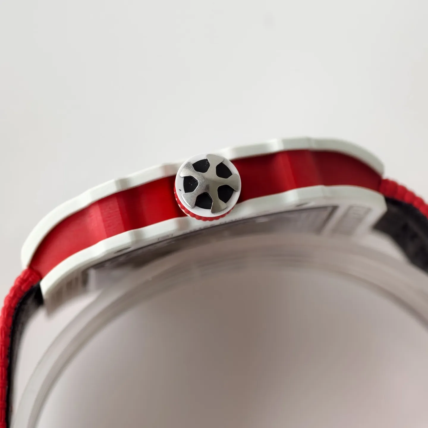UMI RM 67-02 Charles Leclerc Skeleton Dial White Carbon Red Fabric Strap Replica Watch Right View