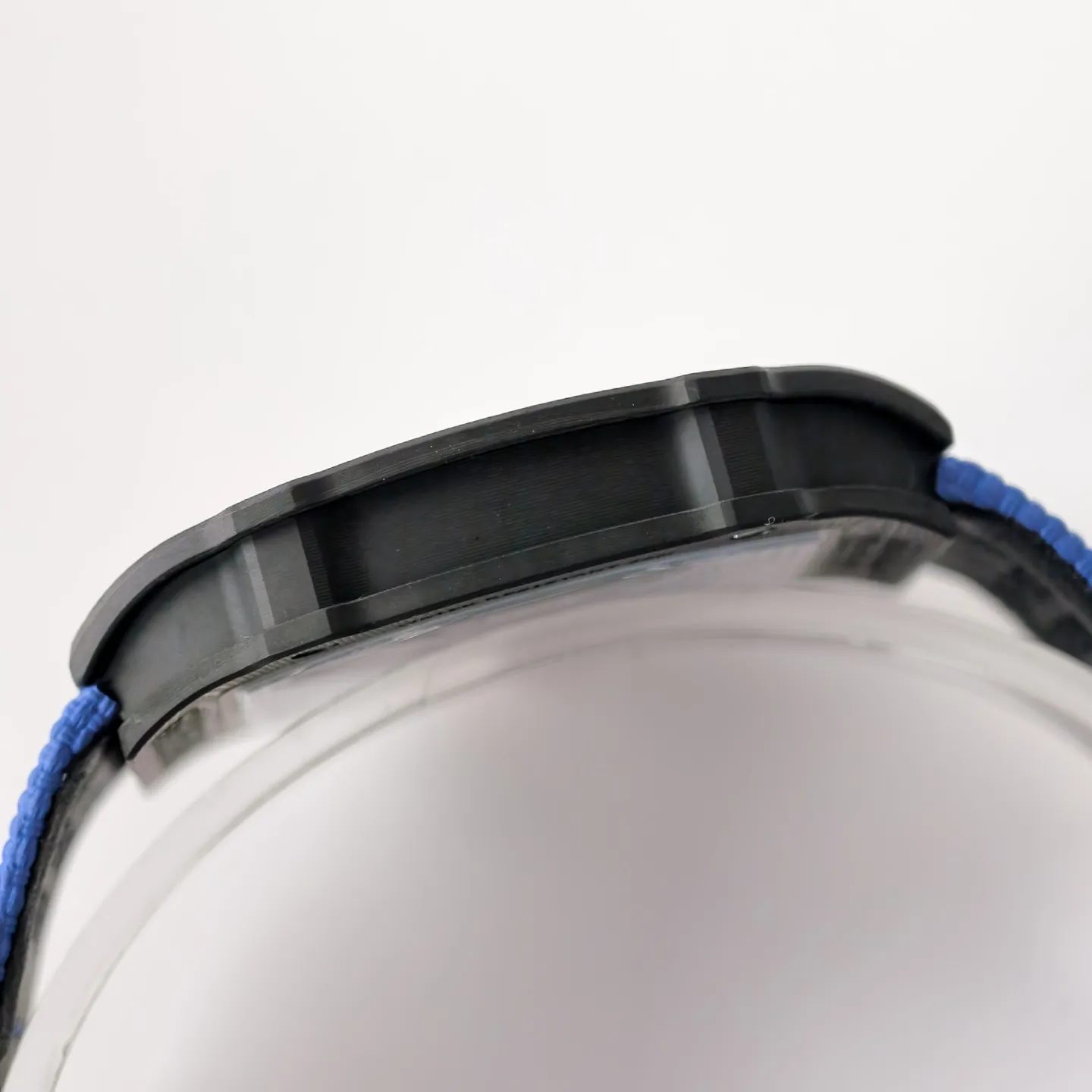 UMI Richard Mille RM 67-02 Automatic Carbon TPT Case Blue Elastic Fabric Strap Replica Watch Left View