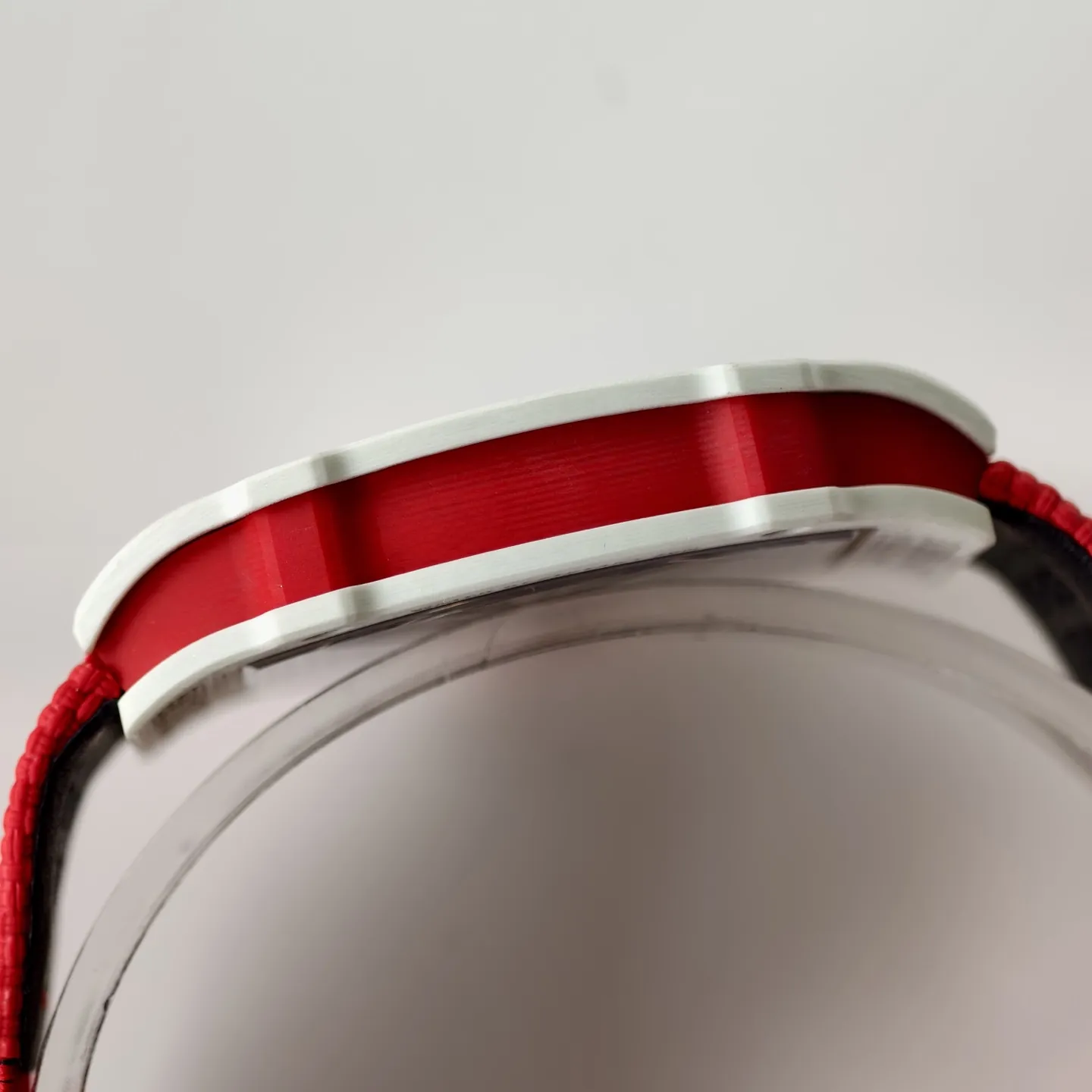 UMI RM 67-02 Charles Leclerc Skeleton Dial White Carbon Red Fabric Strap Replica Watch Left View