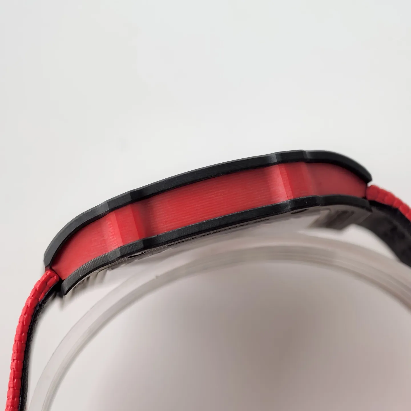 UMI RM 67-02 Sebastien Ogier Black Forged Carbon Red Fabric Strap Replica Watch Left View