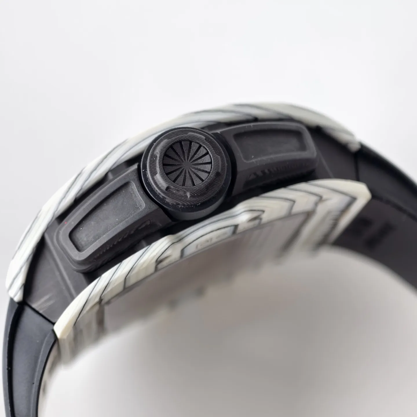 UMI RM 61-01 Yohan Blake Skeleton Dial White Forged Carbon Sports Replica Watch Right View