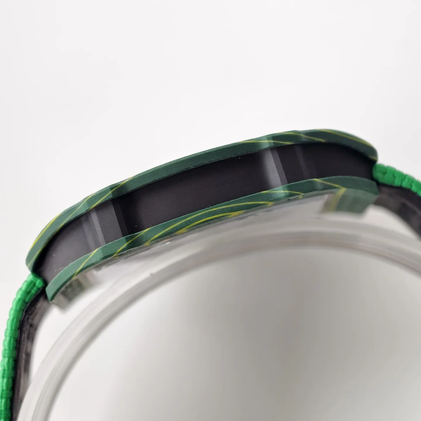 UMI RM 67-02 Van Niekerk Green Carbon Yellow Bezel Green Fabric Strap Replica Watch Left View