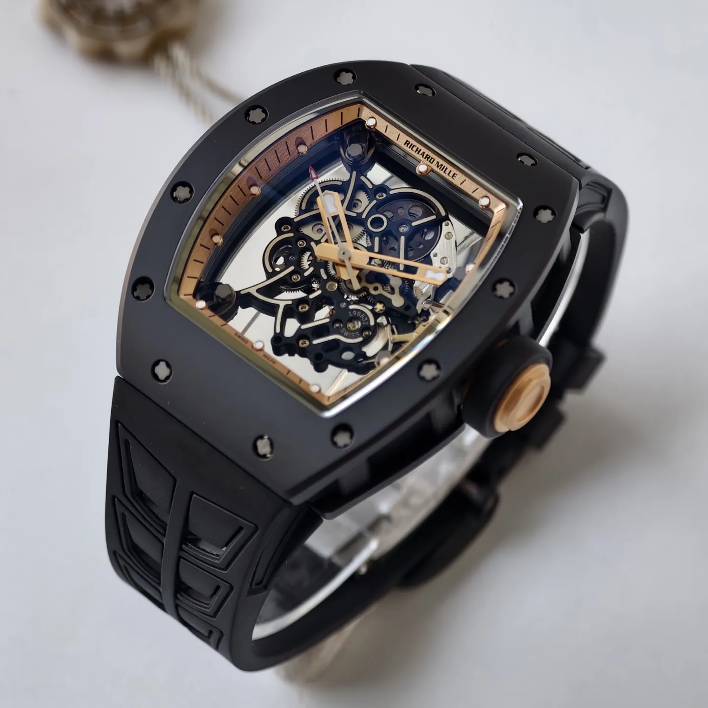 UMI Richard Mille RM 055 Bubba Watson Ceramics 1:1 Skeleton Dial RMUL2 Movement Replica Watch - Side detail 1