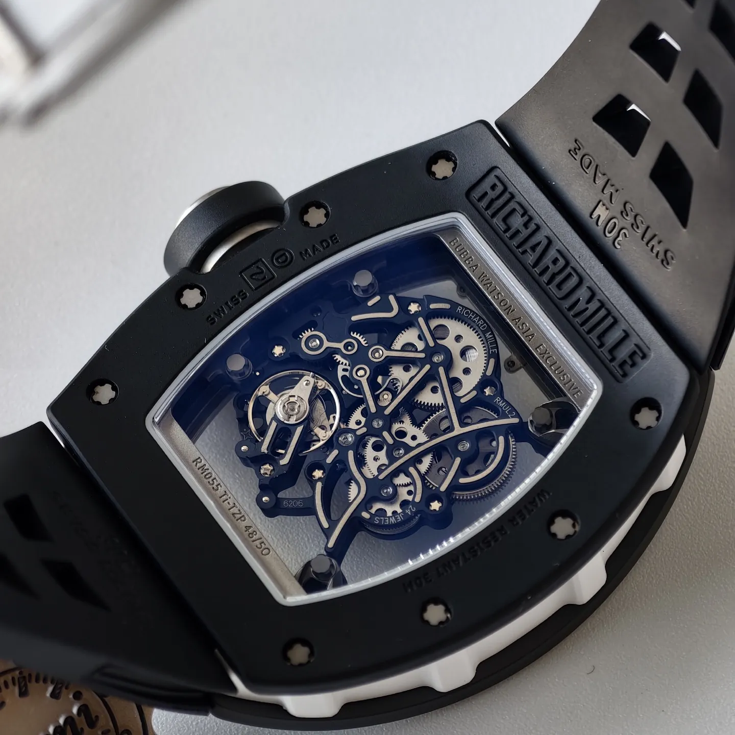 UMI Richard Mille RM055 Bubba Watson Replica RMUL2 Skeleton Dial Black Ceramic Titanium Luxury Watch - Back view