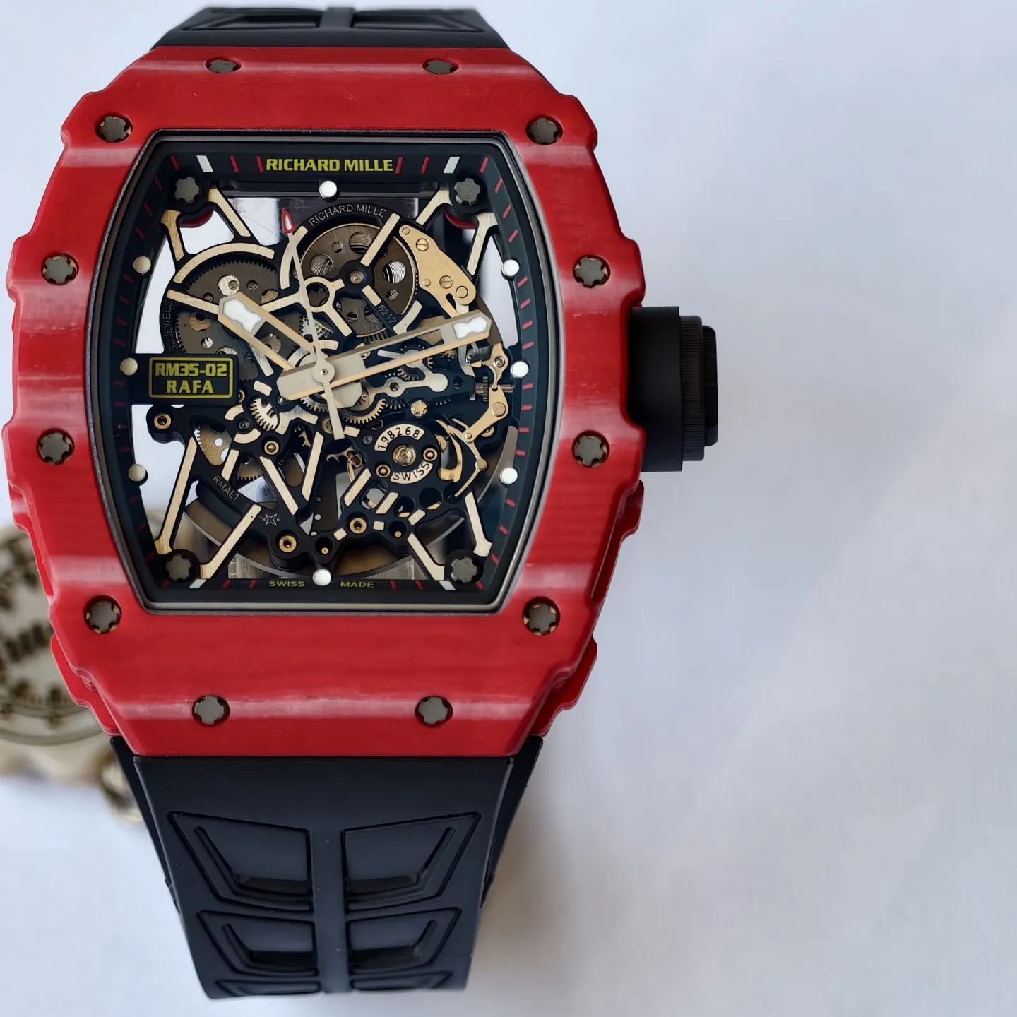 UMI Richard Mille RM 35-02 Rafael Nadal Red Quartz TPT Super Clone - Dial Detail 2