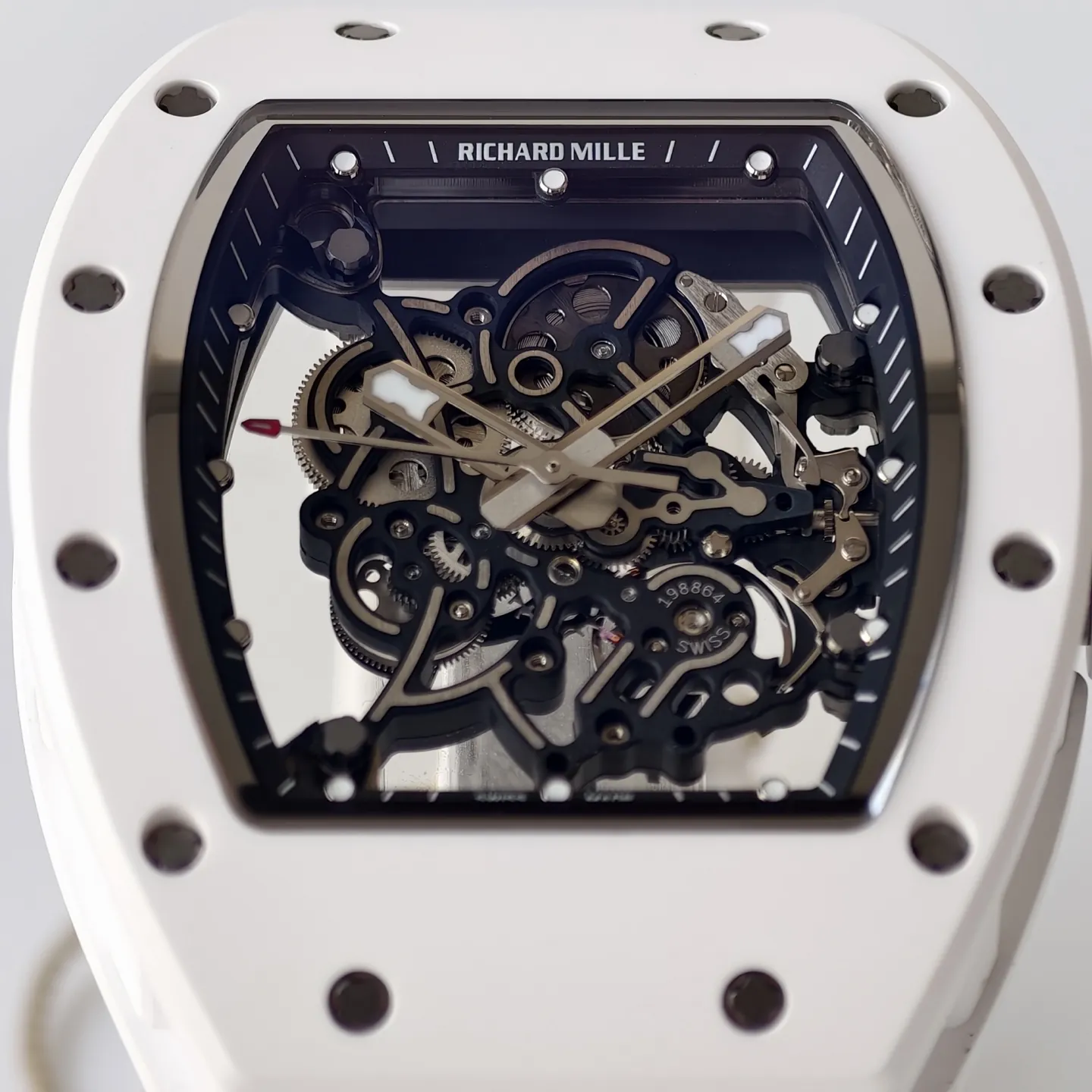 UMI Richard Mille RM 055 Bubba Watson White Ceramic RMUL2 Movement Replica Watch - Dial detail 2