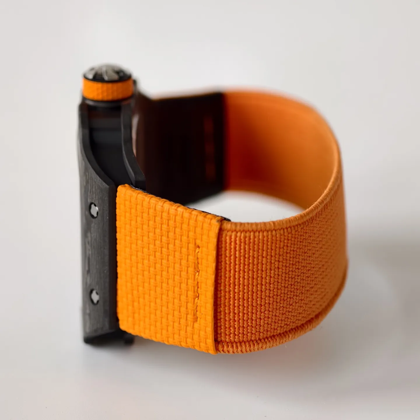 UMI Richard Mille RM 67-02 McLaren Lando Norris Black Carbon TPT Orange Fabric Strap Replica Watch Strap