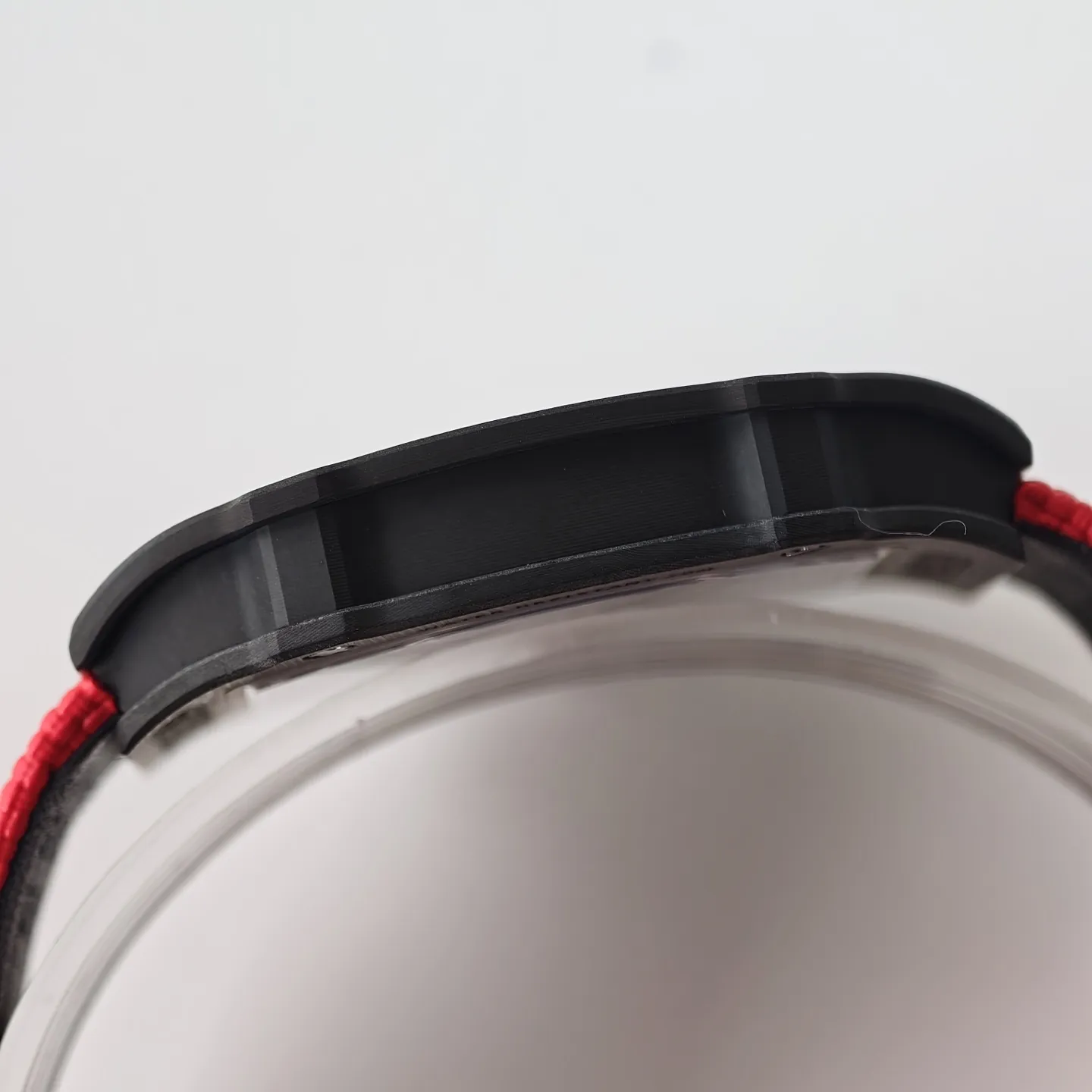 UMI Richard Mille RM 67-02 Extra Flat Italy Carbon TPT Skeleton Red Fabric Strap Replica Watch Left View