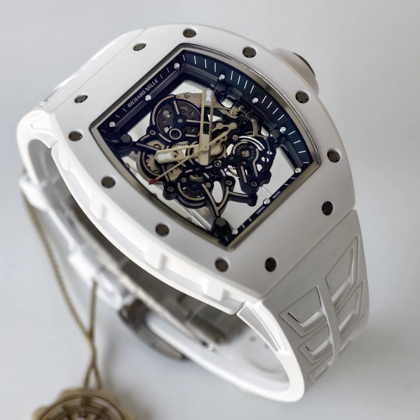 UMI Richard Mille RM 055 Bubba Watson White Ceramic RMUL2 Movement Replica Watch - Side view 2