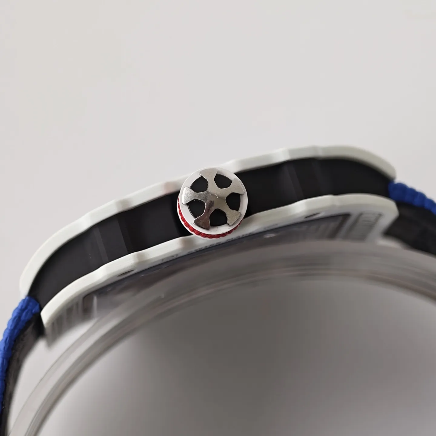 UMI Richard Mille RM 67-02 Alexis Pinturault White Quartz TPT Carbon Blue Strap Automatic Watch Right View