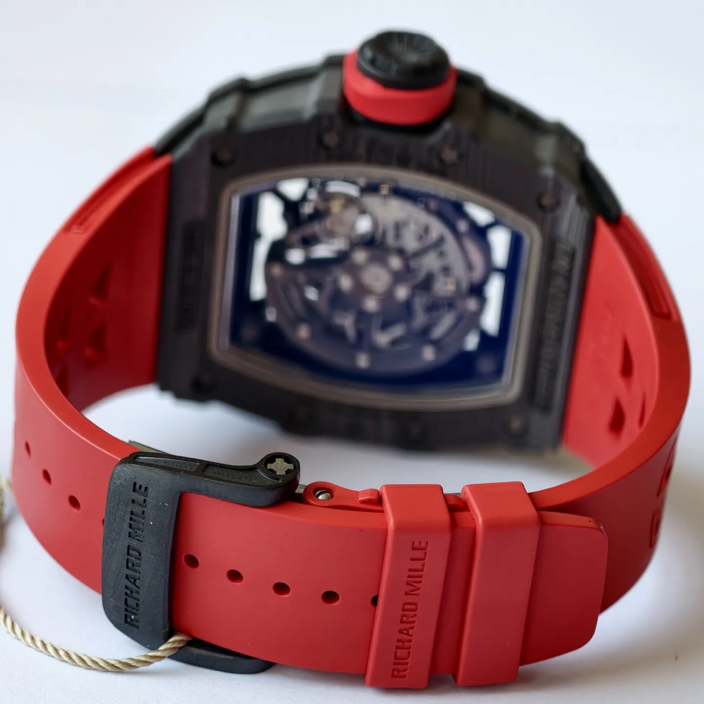 UMI Richard Mille RM 35-02 Rafael Nadal Carbon TPT Super Clone Watch -  Red Strap - Strap