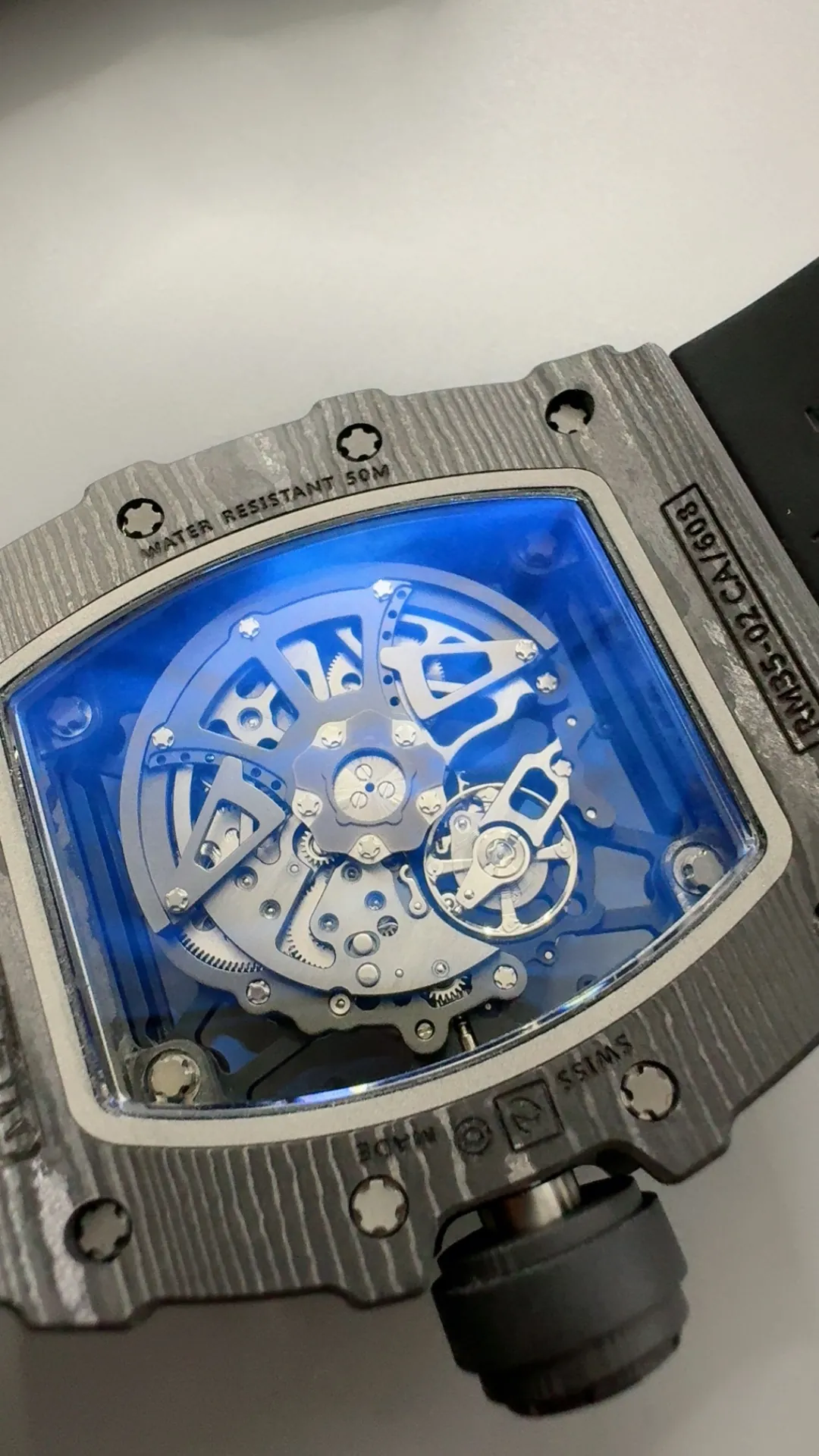 UMI Richard Mille Replica RM 35-02 Rafael Nadal Carbon TPT Black Strap RMAL1 Automatic Movement - Movement