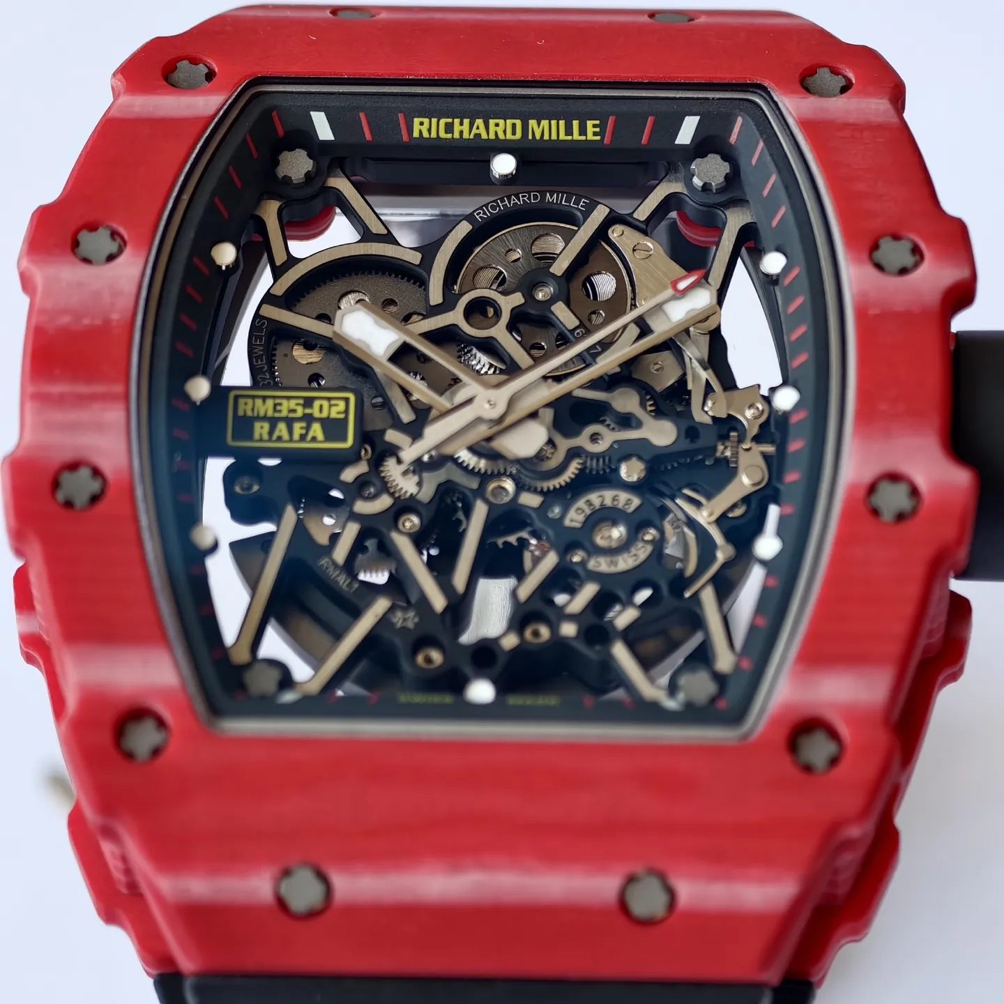 UMI Richard Mille RM 35-02 Rafael Nadal Red Quartz TPT Super Clone - Dial Detail 1