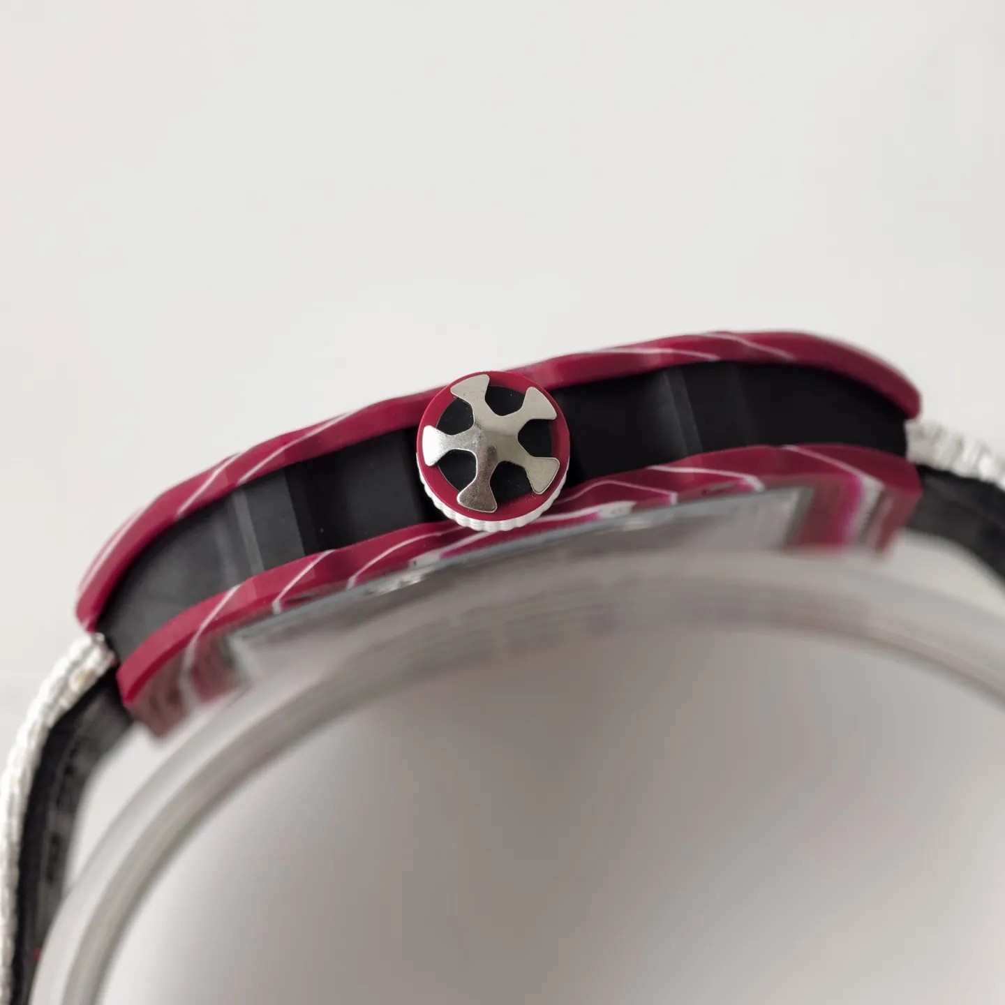 UMI Richard Mille RM 67-02 Mutaz Barshim Burgundy Red & White Quartz TPT Carbon White Strap Replica Watch Right View