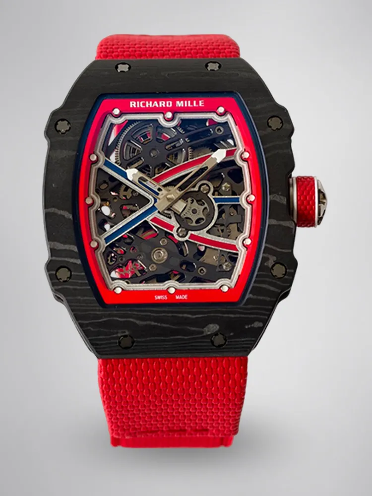 UMI RM 67-02 Sebastien Ogier Black Forged Carbon Red Fabric Strap Replica Watch First Image