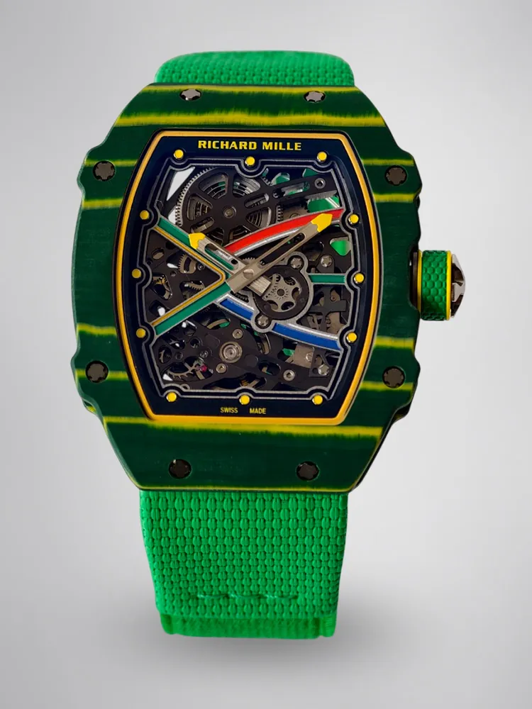 UMI RM 67-02 Van Niekerk Green Carbon Yellow Bezel Green Fabric Strap Replica Watch First Image