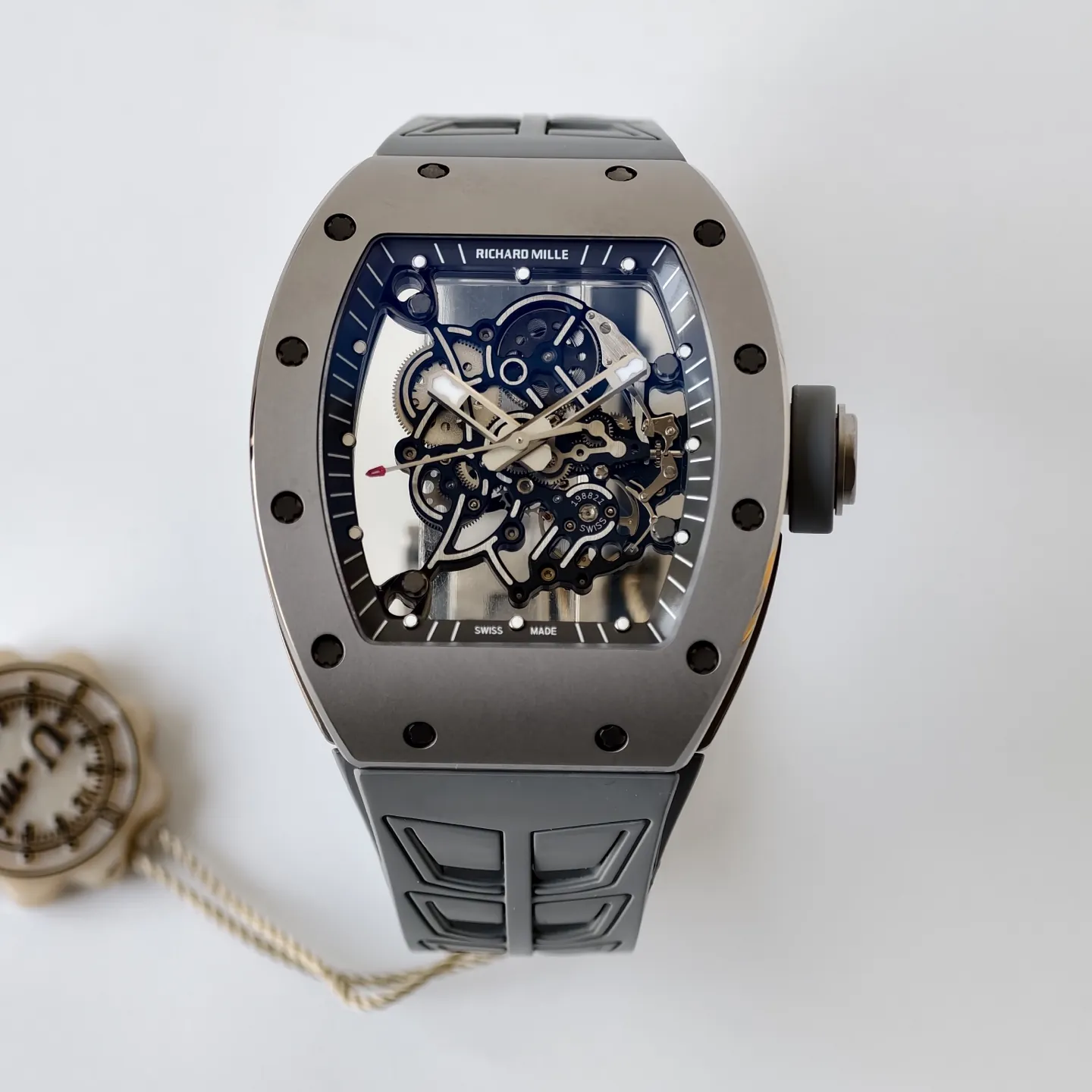 UMI Richard Mille RM 055 Bubba Watson All Grey Super Clone Skeleton Dial Ceramic Case RMUL2 Movement - Front view