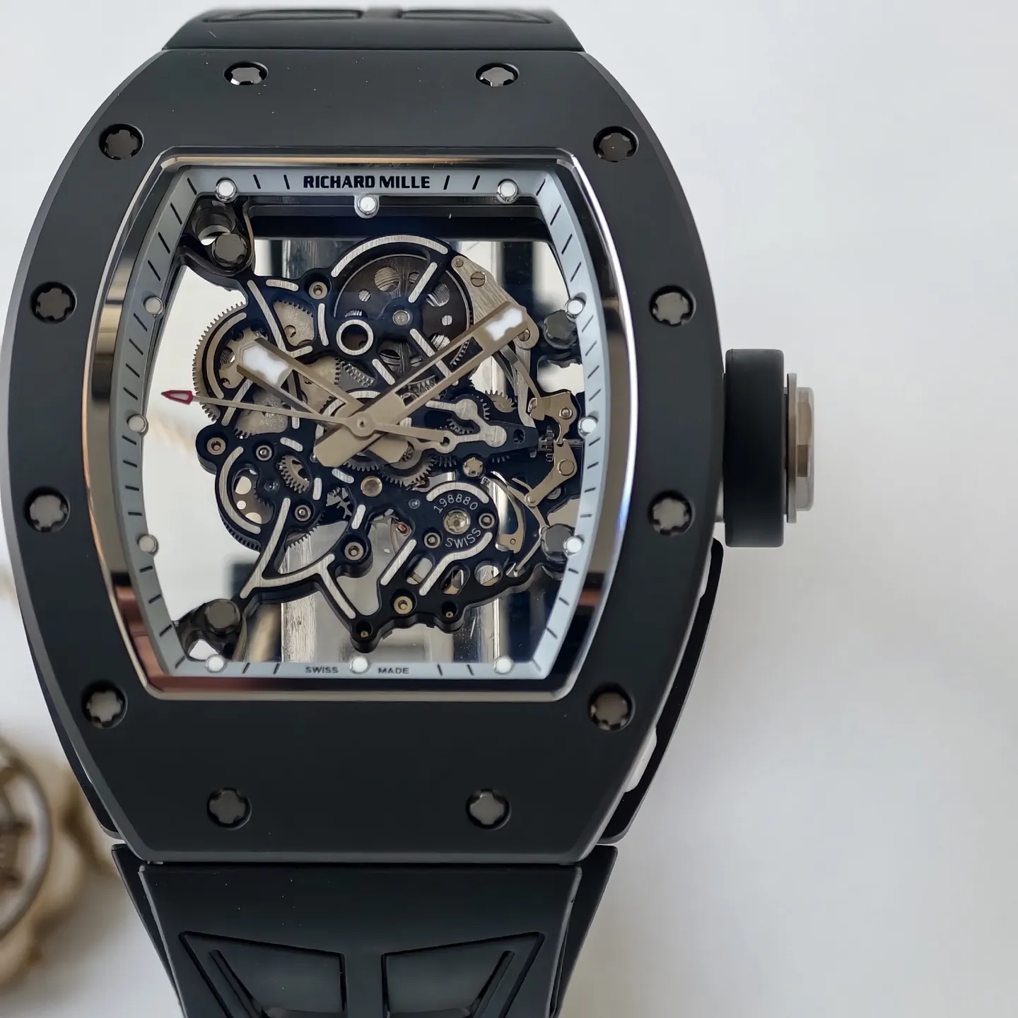 UMI Richard Mille RM055 Bubba Watson Replica RMUL2 Skeleton Dial Black Ceramic Titanium Luxury Watch - Dial detail 1