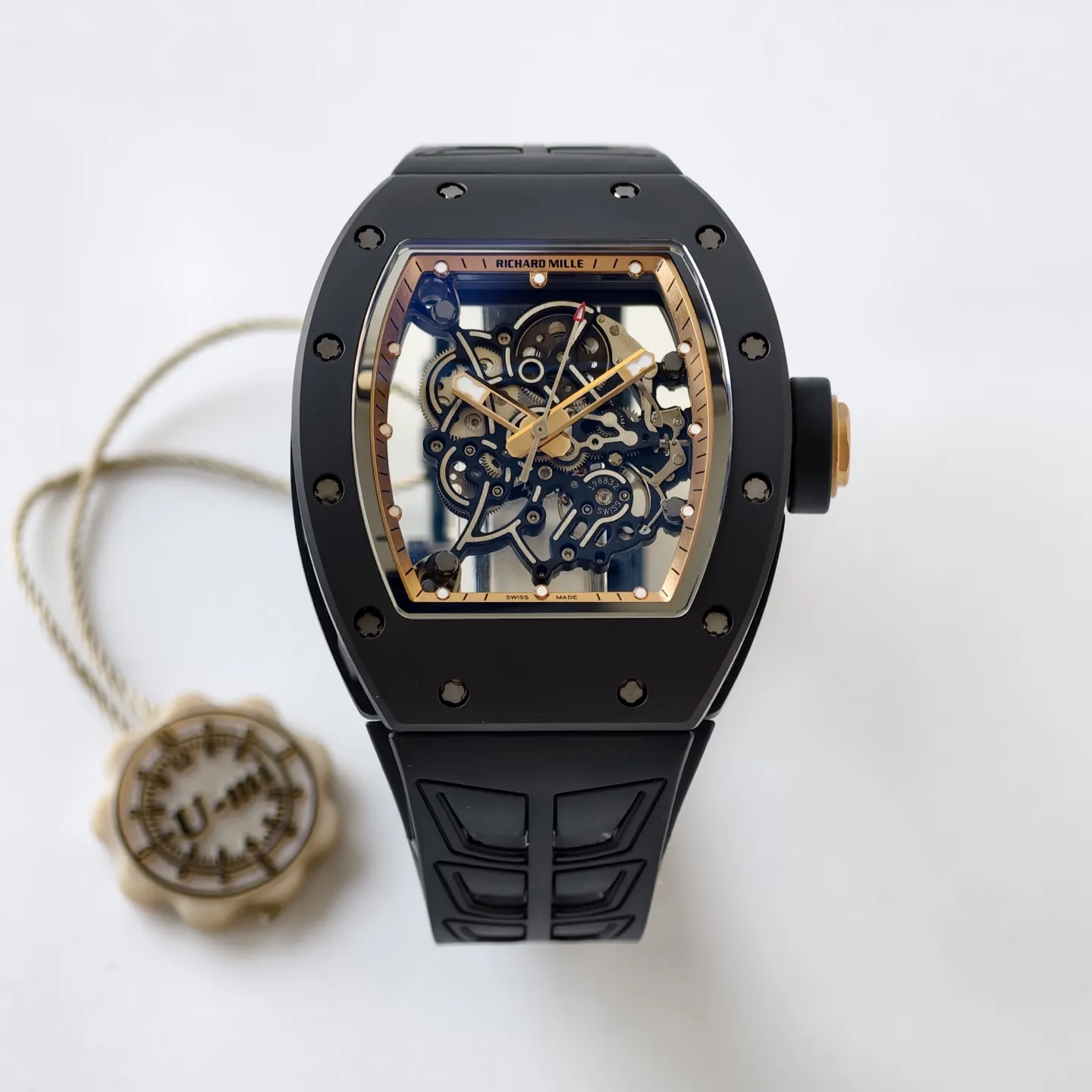 UMI Richard Mille RM 055 Bubba Watson Ceramics 1:1 Skeleton Dial RMUL2 Movement Replica Watch - Front view
