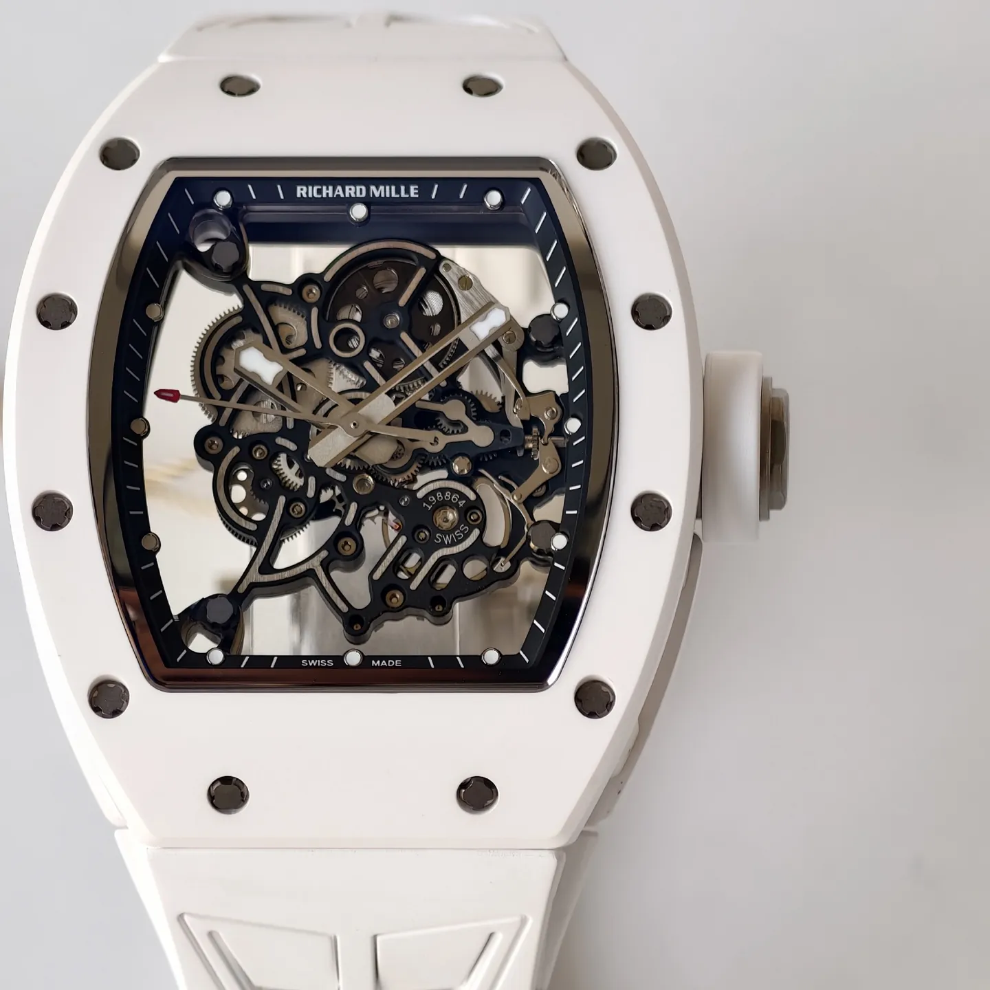 UMI Richard Mille RM 055 Bubba Watson White Ceramic RMUL2 Movement Replica Watch - Dial detail 1