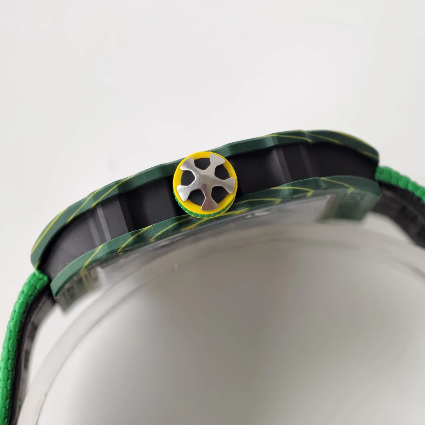UMI RM 67-02 Van Niekerk Green Carbon Yellow Bezel Green Fabric Strap Replica Watch Right View