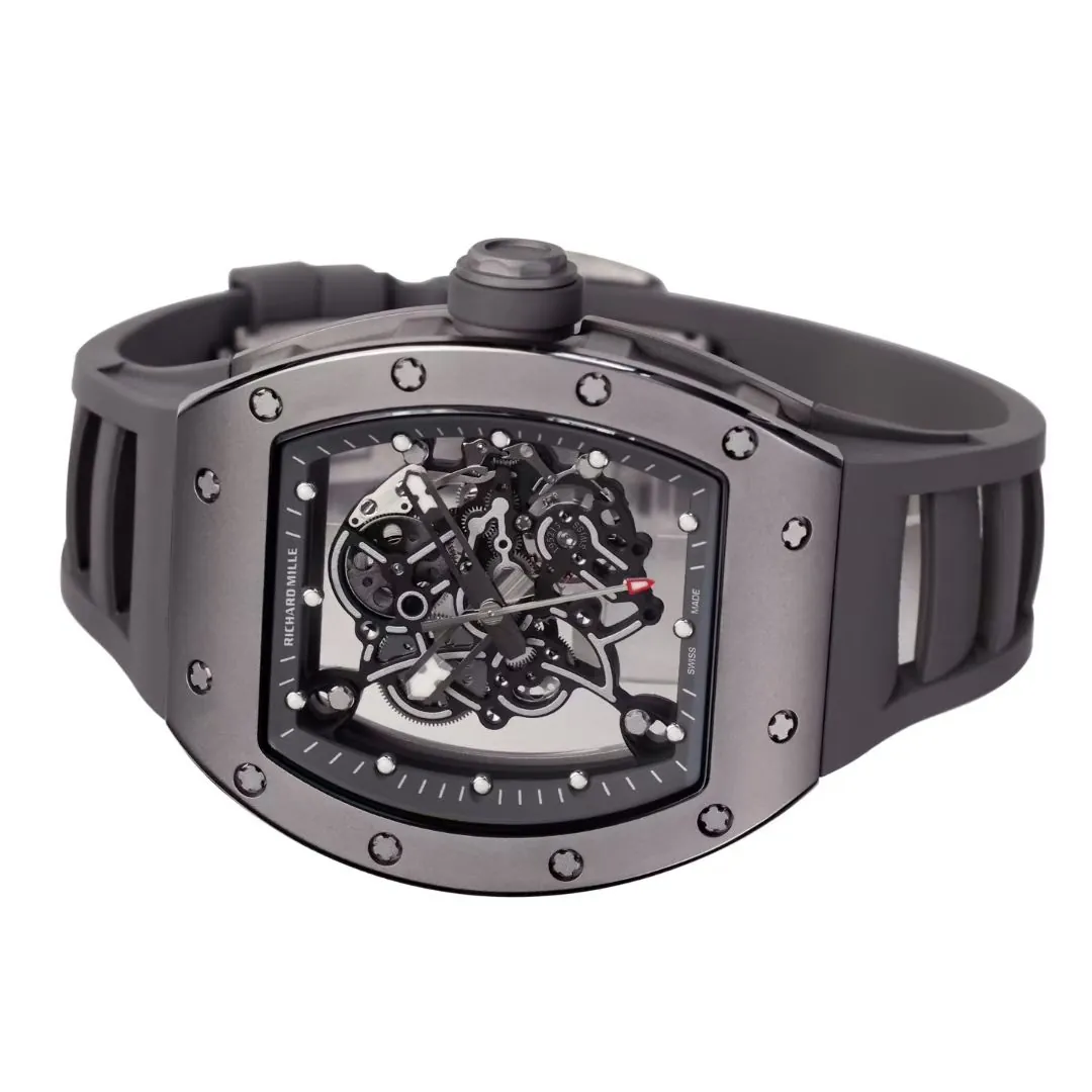 Replica Richard Mille RM 055 Bubba Watson Super Clone Watch – Titanium Full Grey Edition - Dial Detail 1
