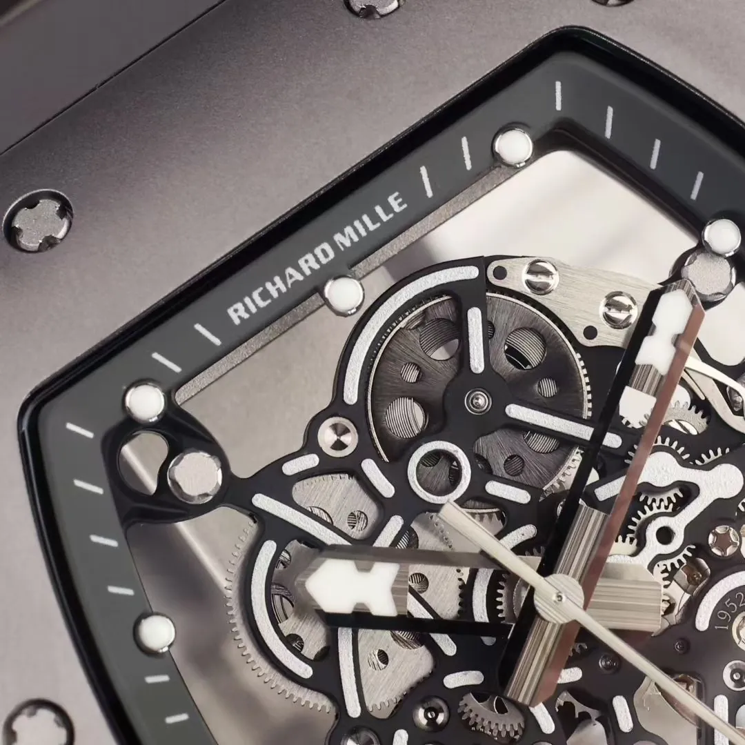 Replica Richard Mille RM 055 Bubba Watson Super Clone Watch – Titanium Full Grey Edition - Dial Detail 4