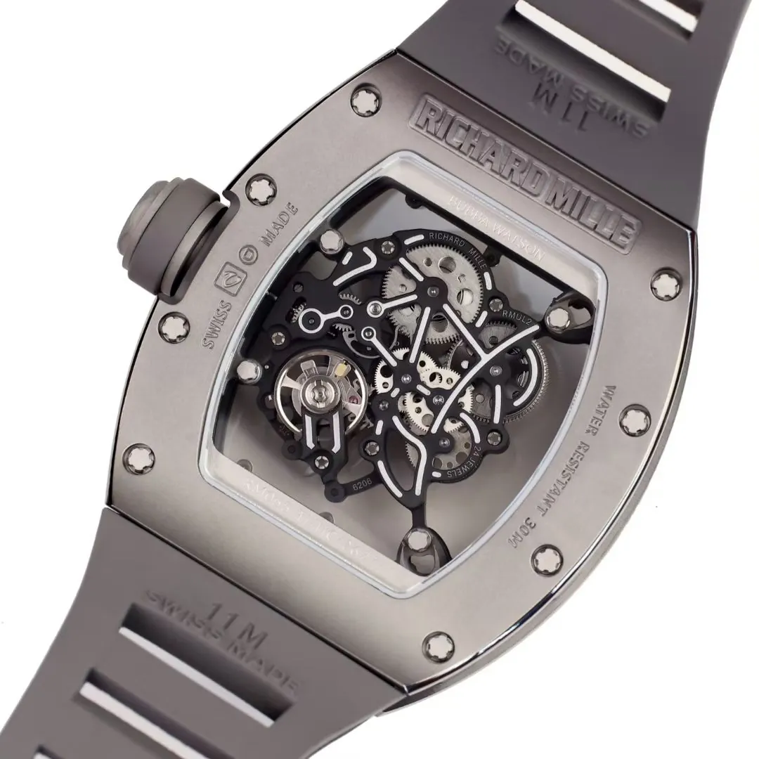 Replica Richard Mille RM 055 Bubba Watson Super Clone Watch – Titanium Full Grey Edition - Back