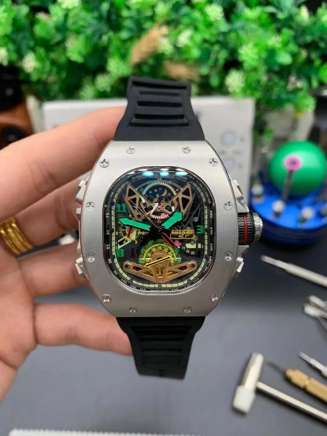 Richard Mille RM 50-02 ACJ Tourbillon Split-Seconds Chronograph Replica Watch - Dial detail 1