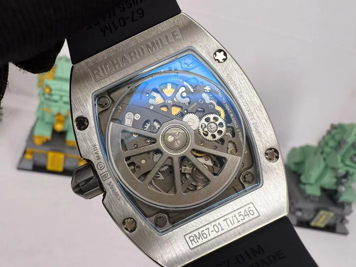 Best Super Clone Richard Mille RM 67-01 Ultra Thin Automatic 7.75mm Titanium Skeleton Watch - Titanium - Back