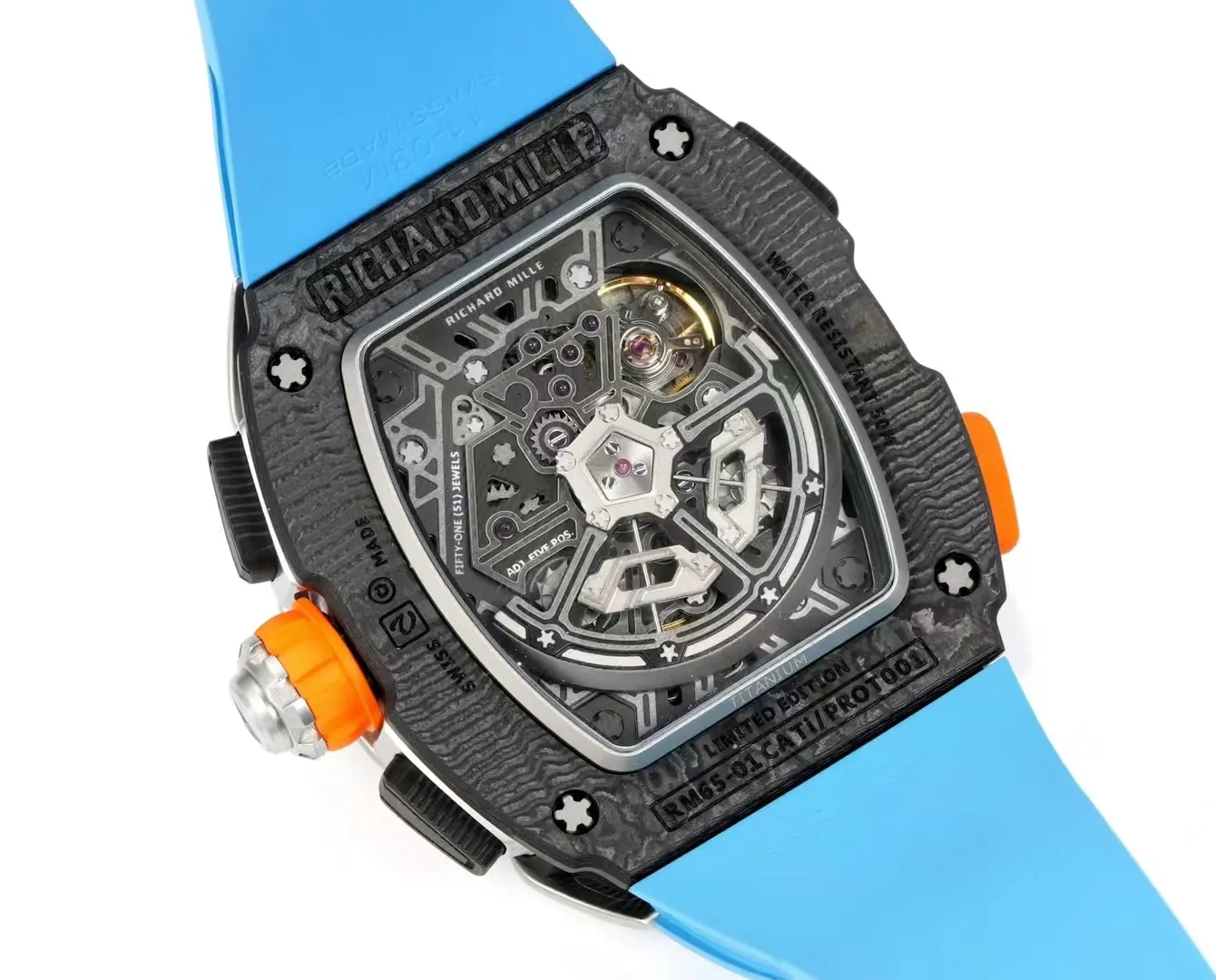 Replica Richard Mille RM 65-01 McLaren W1 Automatic Chronograph Super Clone Watch - Back view