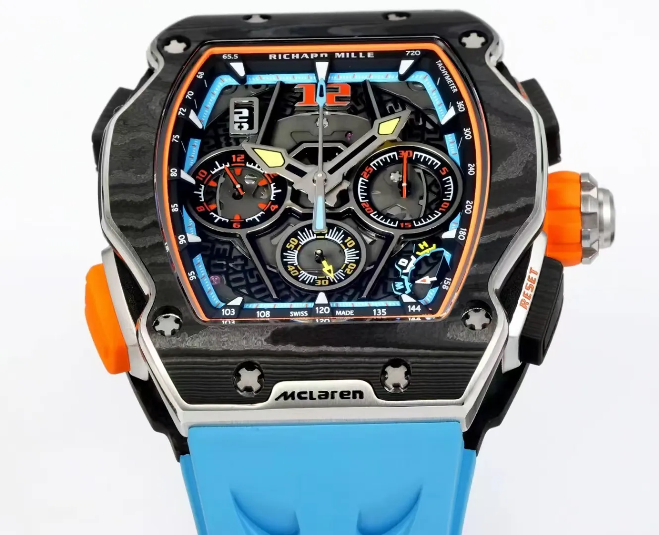 Replica Richard Mille RM 65-01 McLaren W1 Automatic Chronograph Super Clone Watch - Dial detail 2