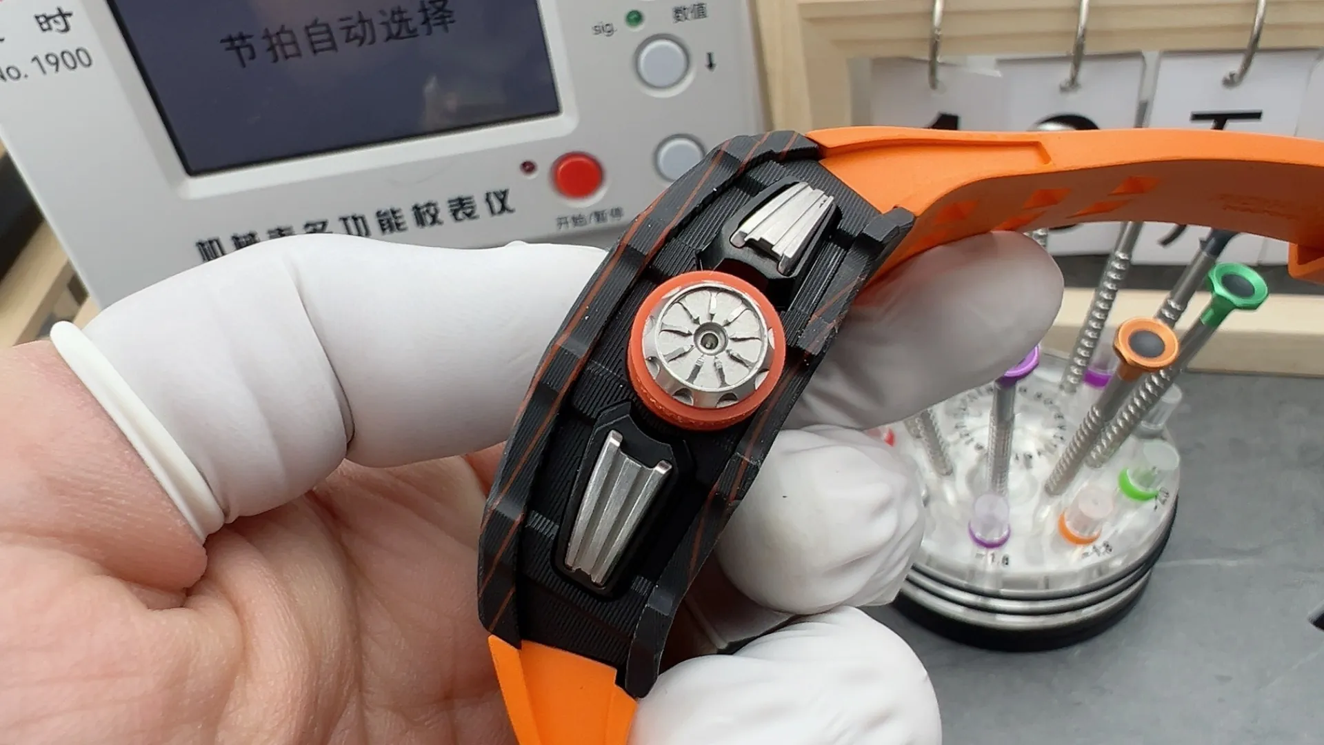 Richard Mille RM 11-03 Black Orange NTPT Carbon Fiber Automatic Replica Watch - Right side