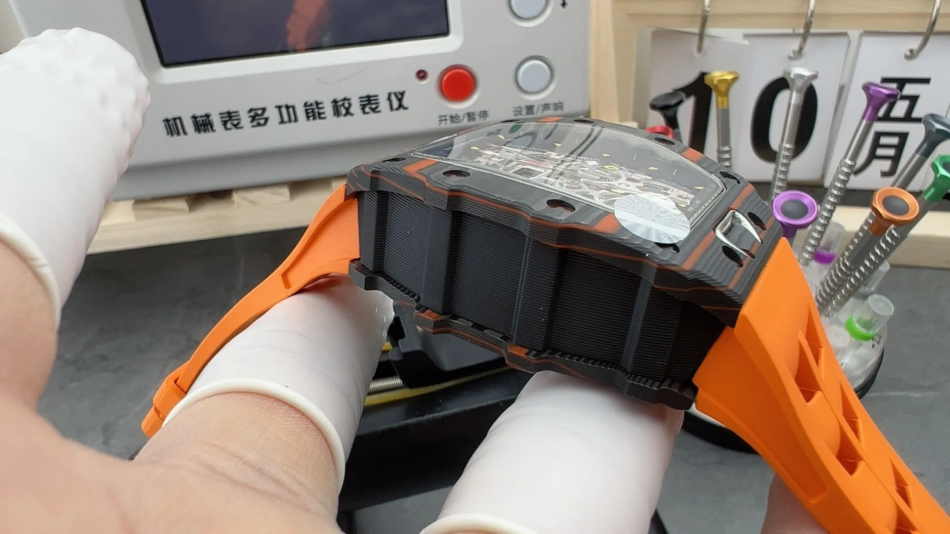 Richard Mille RM 11-03 Black Orange NTPT Carbon Fiber Automatic Replica Watch - Left side