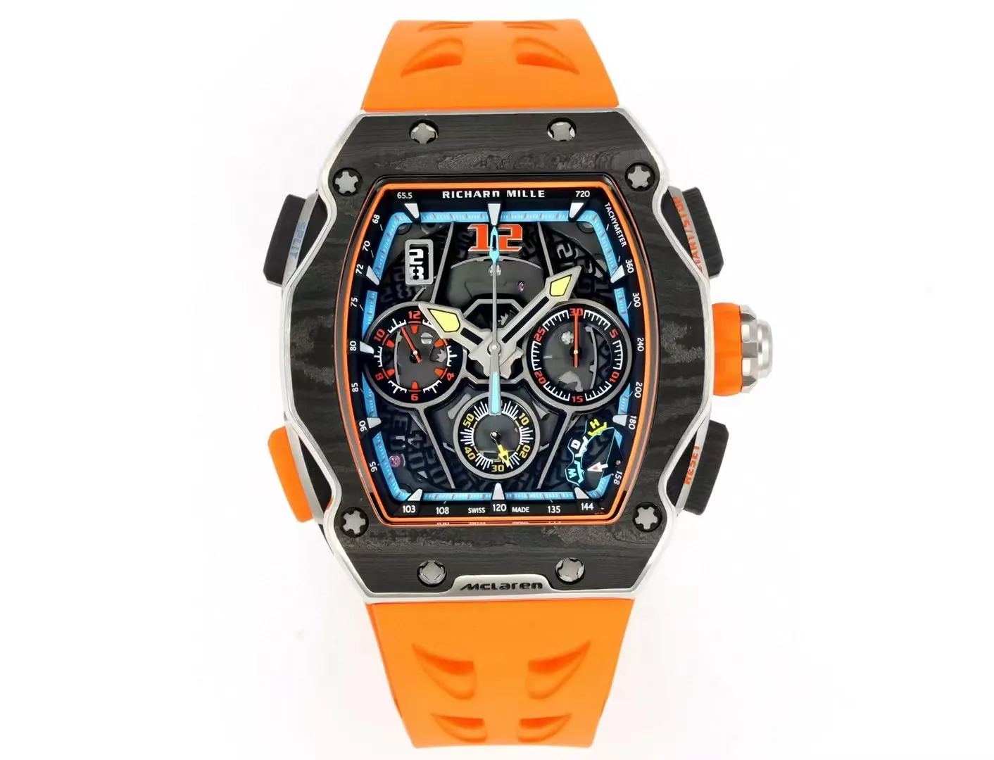 Replica Richard Mille RM 65-01 McLaren W1 Automatic Chronograph Super Clone Watch – Orange - Front View
