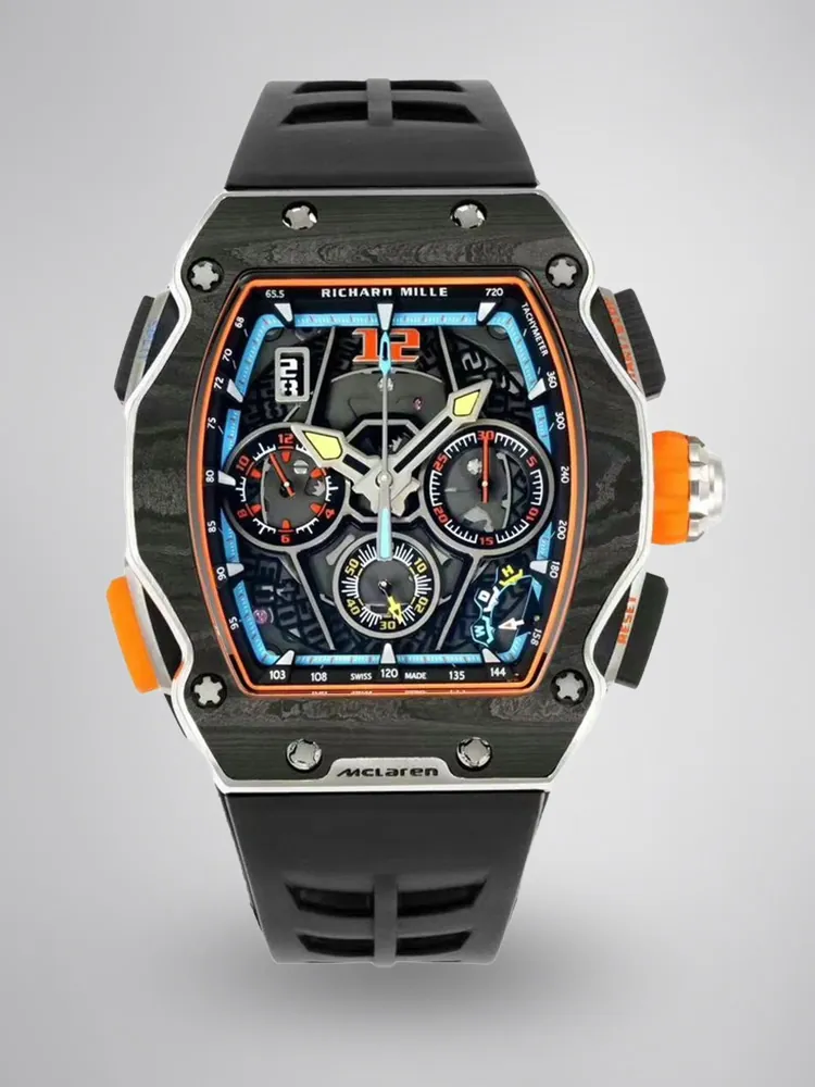 Replica Richard Mille RM 65-01 McLaren W1 Carbon TPT Automatic Chronograph Watch - Main Image