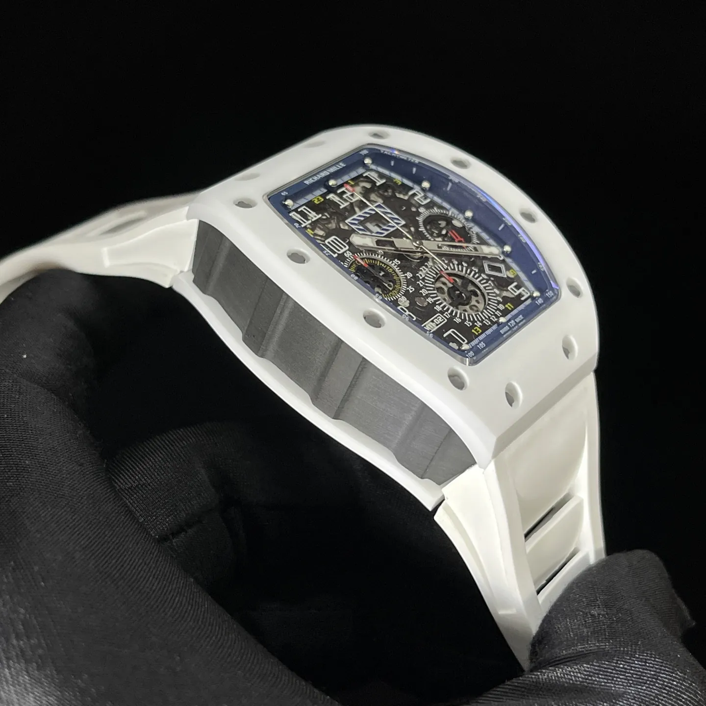 Replica Richard Mille RM 11-02 White Ceramic 7750 Movement Chronograph Super Clone - Side Detail
