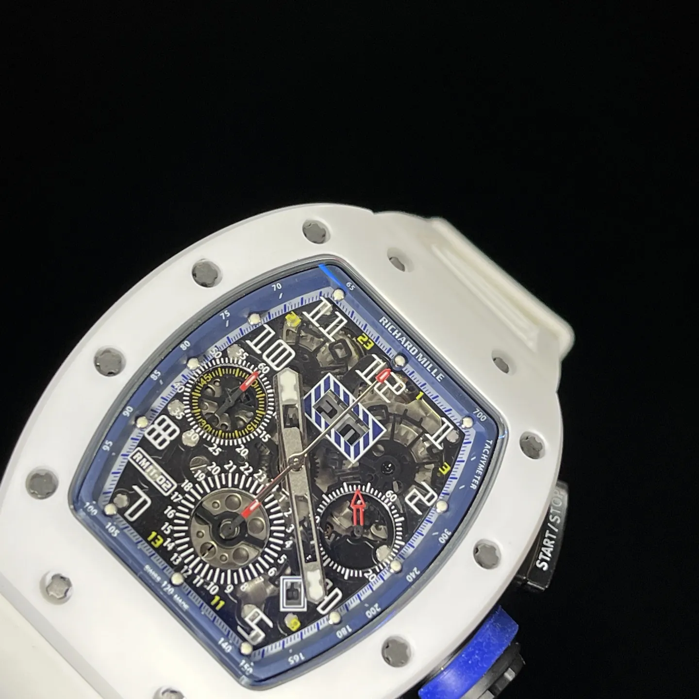 Replica Richard Mille RM 11-02 White Ceramic 7750 Movement Chronograph Super Clone - Dial Detail 3