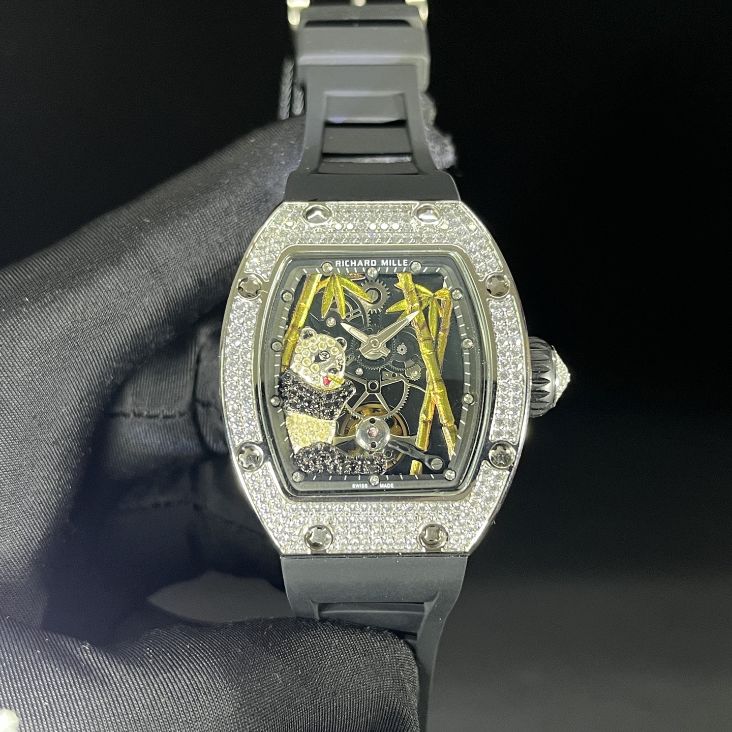 Richard Mille RM 26-01 Panda Diamond "Diamond Crusher" Replica Watch Women - Dial Detail 1